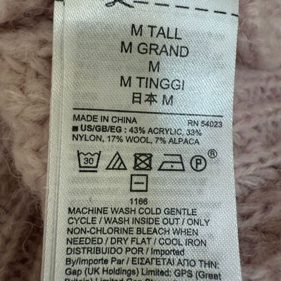 Gap wool alpaca blend light pink sweater size M Tall - Picture 7 of 7